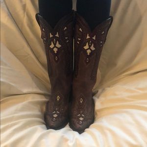 Corral Red Brown Overlay Boots